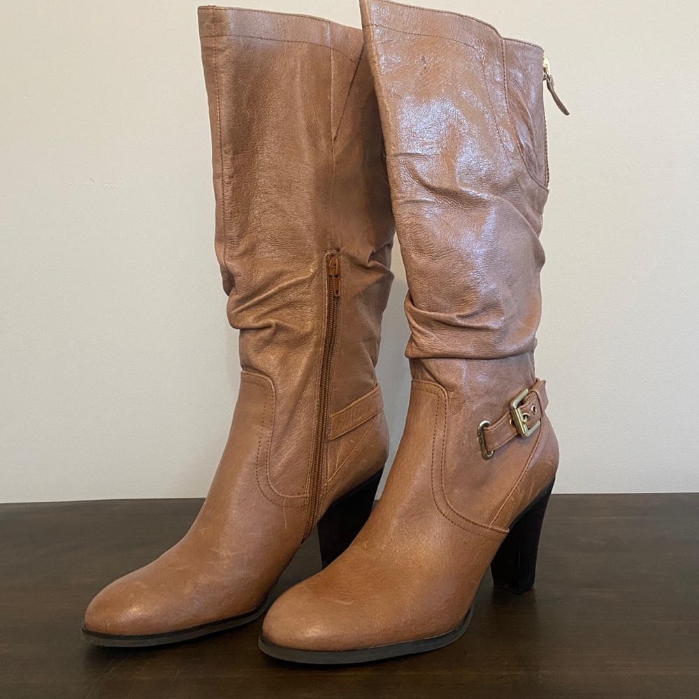 Guess Mallay Light Brown Leather Boots